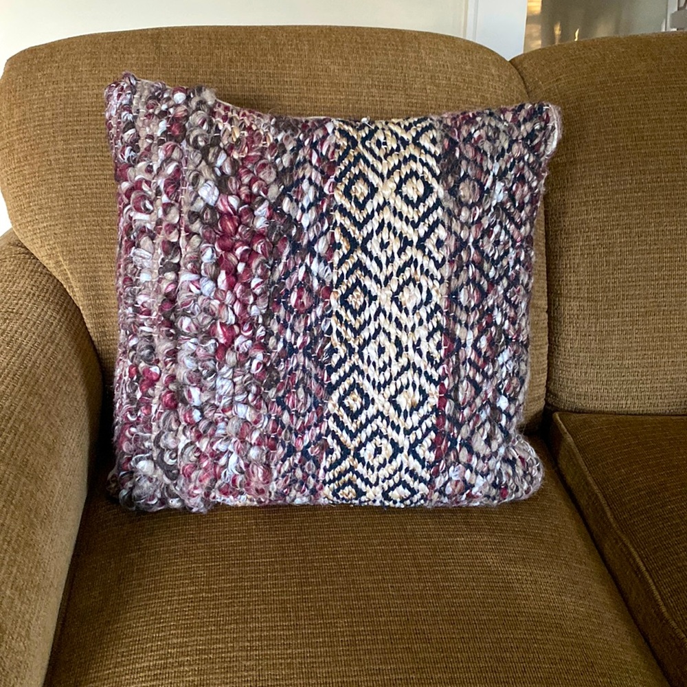 Throw Pillow with Woven Cover